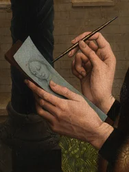 Detail von Lukas malt das Porträt der Jungfrau