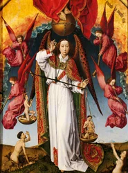 Das Jüngste Gericht, Altarbild von Rogier van der Weyden (1399-1464), Öl auf Leinwand, 215x560 cm, (Detail)