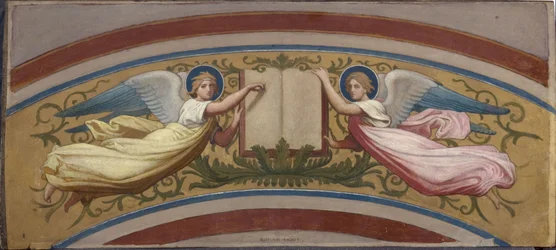 Skizze für die Kirche Saint-François-Xavier: Das Buch der Evangelien, getragen von zwei Engeln, zwischen 1874 und 1876