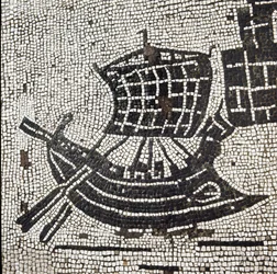 Ein Schiff im Hafen von Ostia (Mosaik)