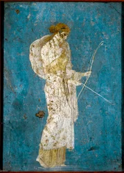 Diana mit Pfeil und Bogen - römisches Fresko