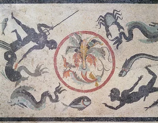 Fischer und Meereskreaturen, 1. Jahrhundert n. Chr.