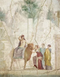 Fresko, das die Entführung Europas darstellt, aus Pompeji, römische Zivilisation