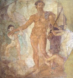 Fresko, das Theseus Befreier darstellt