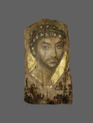 Mumienporträt eines Mannes, Ägypten, Fayum-Region
