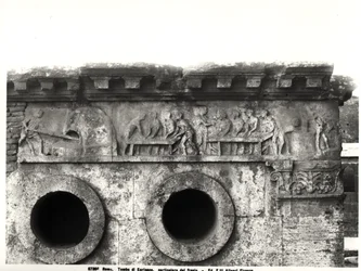 Relief vom Fries, der den Prozess der Brotherstellung darstellt, ca. 30 v. Chr. (Detail)