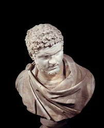 Römische Kunst: Marmorbüste von Caracalla, Kaiser von 211 bis 217 n. Chr.