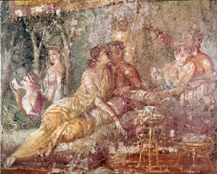 Triclinium, küssendes Paar