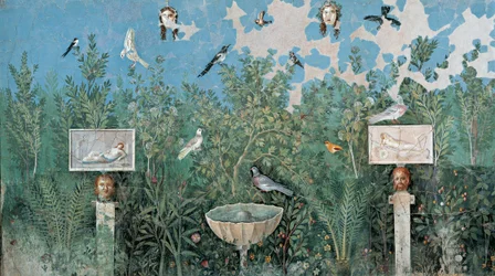 Garten. Fresko aus dem Haus des Goldenen Armbands Casa del Bracciale d