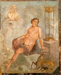 Ein junger Kyparissos, Fresko aus dem Haus der Vettii, Pompeji, Kampanien, Römische Zivilisation