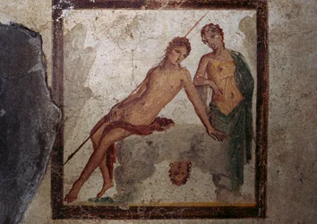 Echo und Narziss, Fresko aus dem Cubiculum im Haus des Ephebus, Pompeji (UNESCO-Welterbeliste)