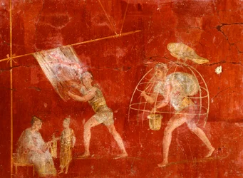 Fresko, das Wäscher darstellt, aus Pompeji (UNESCO-Welterbeliste)