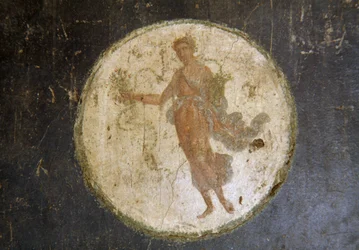 Fresko mit Medaillon, rechter Flügel im Haus der Vettii, Pompeji (UNESCO-Welterbeliste)