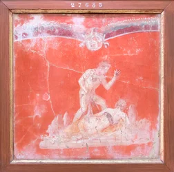 Satyr und Nymphe, 50-79 n. Chr. (Fresko)