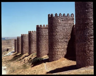 Ansicht der Mauern von Avila, Spanien