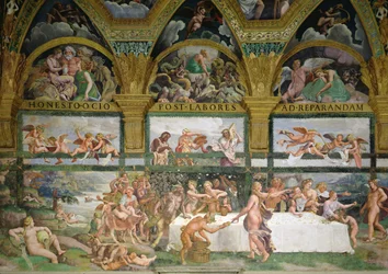 Kammer von Amor und Psyche, Vorbereitungen für das Bankett der Götter zur Hochzeit von Amor und Psyche