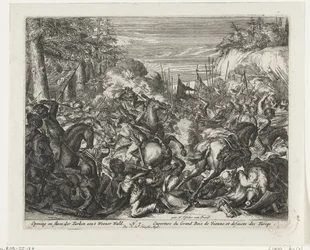 Kampf zwischen Habsburgern und Türken im Wiener Wald