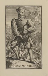 Thomas Müntzer (Münzer) (um 1489-1525), Wanderprediger und religiöser Anführer des Bauernkriegs in Deutschland - Barock: Porträt von Thomas Müntzer (1645-1708)