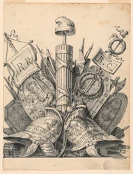 Trophäe von Waffen, 1830–1850