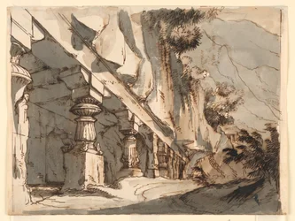 Bühnenbild, Höhle und Tempel