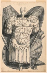Trophäe mit Waffen