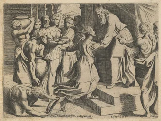 Die Königin von Saba bringt Geschenke zu König Salomo