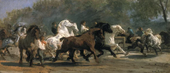 Studie für den Pferdemarkt, 1852-54