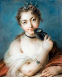 Porträt einer Dame mit Maske