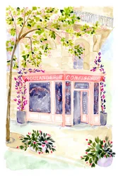 Aquarell Französische Bäckerei