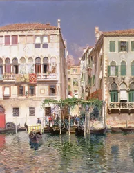 Der Canal Grande mit dem Campanile von Santa Maria Gloriosa dei Frari, Venedig