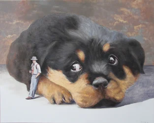 Großer Hund Kleiner Mann