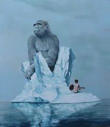 Gorilla auf Eisberg-Serenade
