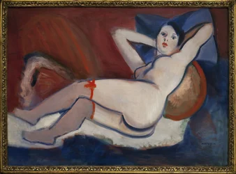 Schlafende Frau. Gemälde von Rudolf Kremlicka (1886-1932), Öl auf Leinwand