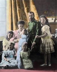 Familienporträt von Zar Nikolaus II. (1868-1918) von Russland - Fotografie um 1904-1905