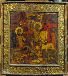 Ikone mit Darstellung von St. Georg und St. Demetrius