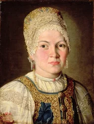 Porträt einer Frau in russischer Tracht, 1769