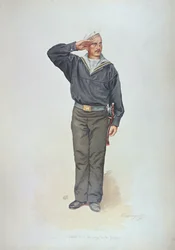 Russischer Matrose in der Uniform der russischen Marine Ende des 19. Jahrhunderts