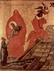 Die Himmelfahrt des Elija, Ikone, Pskov-Schule, ca. 1650