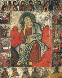 Der Prophet Elija in der Wüste mit Szenen aus seinem Leben und Deesis, 13. - erstes Drittel des 14. Jahrhunderts