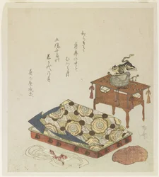 Gefalteter Hofrock und ein Hut mit Tigerornament