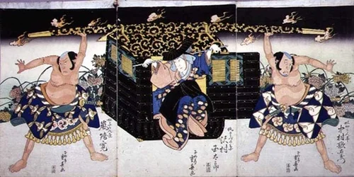 Eine Szene aus dem 4. Akt eines Kabuki-Stücks, 