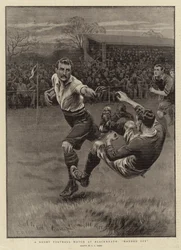 Ein Rugby-Fußballspiel in Blackheath, abgewehrt