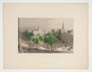 Der Park und das Rathaus, New York, Illustration für Nathaniel Parker Willis