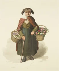 Alte Blumenverkäuferin aus Kingswood, ca. 1828