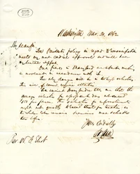 Brief unterzeichnet S.P. Chase, Washington, an W.G. Eliot, 31. März 1862
