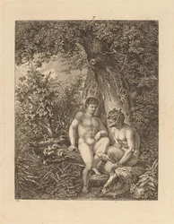 Zwei Satyrn im Wald