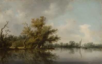 Flussufer mit alten Bäumen