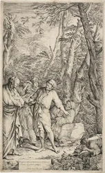 Diogenes wirft seine Schale weg