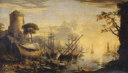 Hafen bei Sonnenuntergang