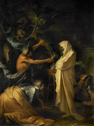 Der Schatten Samuels erscheint Saul bei der Totenbeschwörerin von Endor …